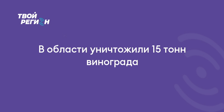 В области уничтожили 15 тонн винограда