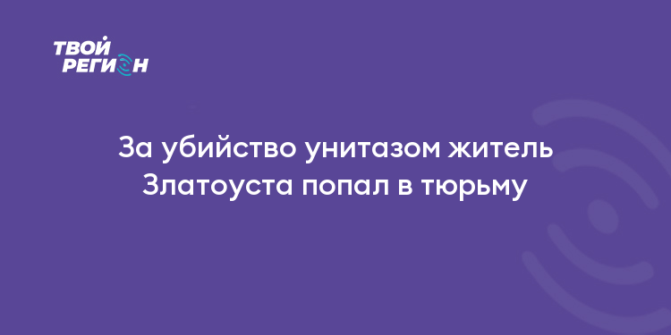 За убийство унитазом житель Златоуста попал в тюрьму