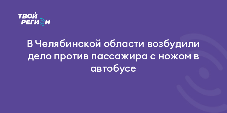 В Челябинской области возбудили дело против пассажира с ножом в автобусе