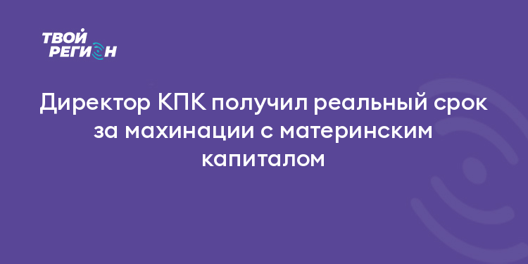 Директор КПК получил реальный срок за махинации с материнским капиталом