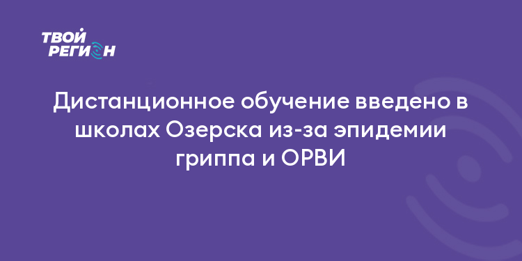 Дистанционное обучение введено в школах Озерска из-за эпидемии гриппа и ОРВИ