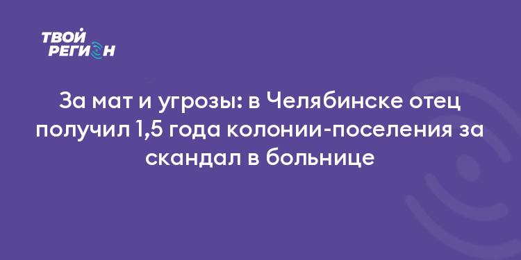 За мат и угрозы: в Челябинске отец получил 1,5 года колонии-поселения за скандал в больнице