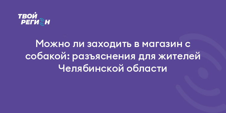 Можно ли заходить в магазин с собакой: разъяснения для жителей Челябинской области