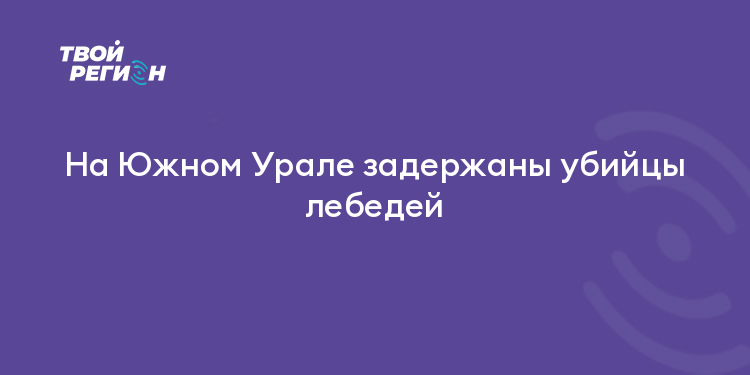 На Южном Урале задержаны убийцы лебедей