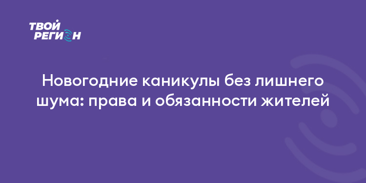 Новогодние каникулы без лишнего шума: права и обязанности жителей