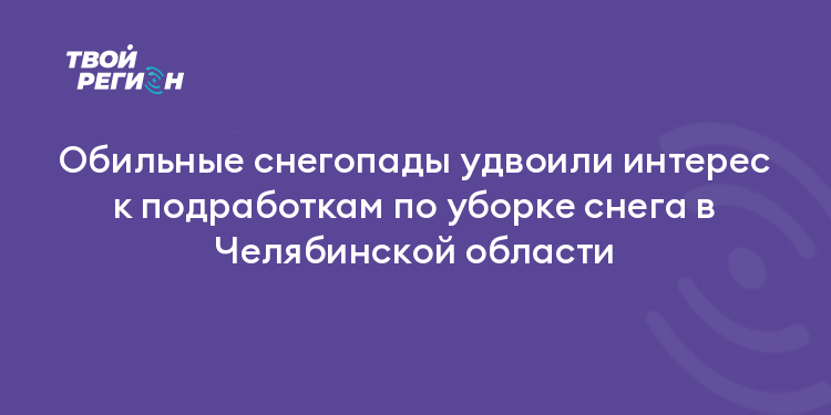 Обильные снегопады удвоили интерес к подработкам по уборке снега в Челябинской области
