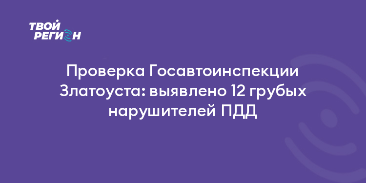 Проверка Госавтоинспекции Златоуста: выявлено 12 грубых нарушителей ПДД