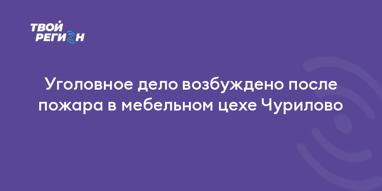 Уголовное дело возбуждено после пожара в мебельном цехе Чурилово