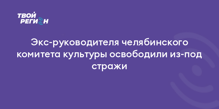 Экс-руководителя челябинского комитета культуры освободили из-под стражи